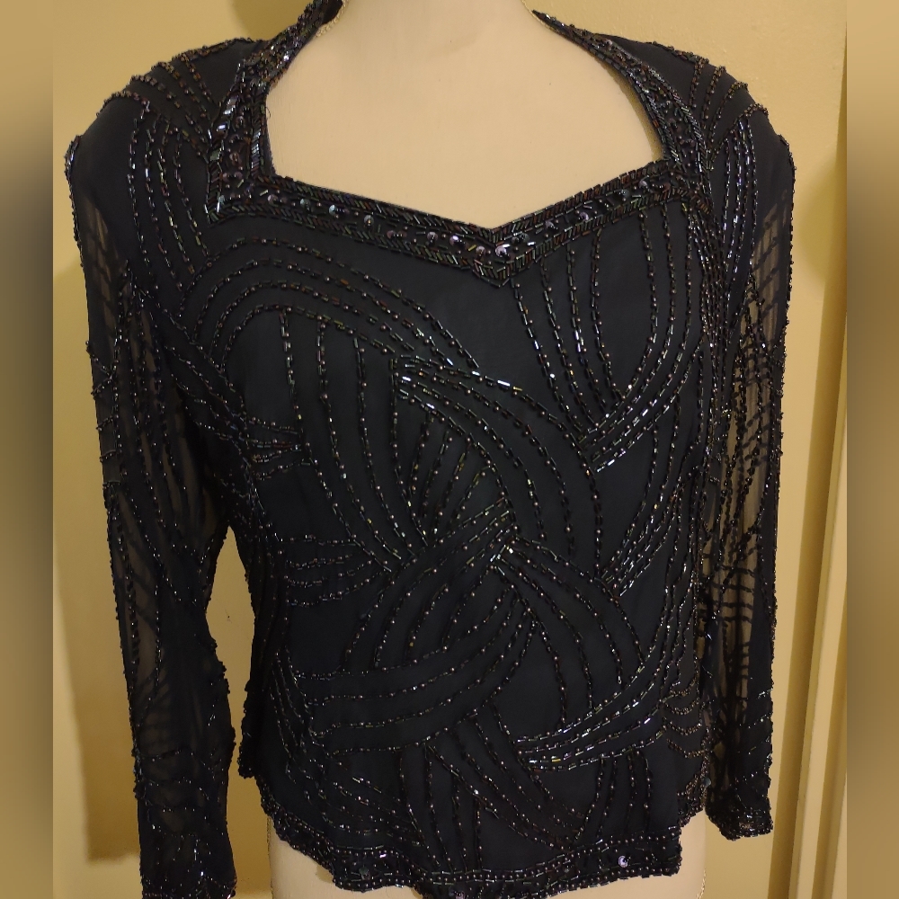 Holiday Beaded Formal Top